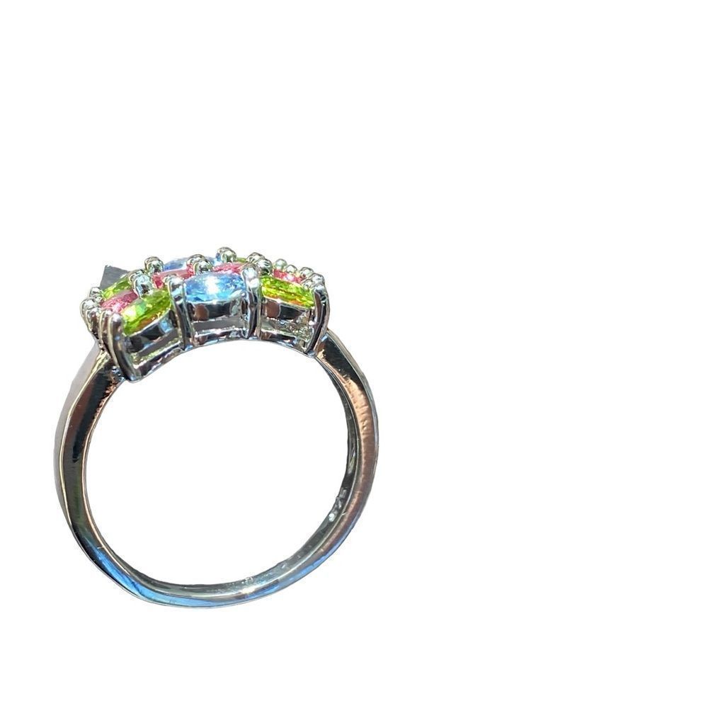 Peridot, Topaz & Tourmaline in a 925 SS Filled Ring (6) - Picture 6 of 10